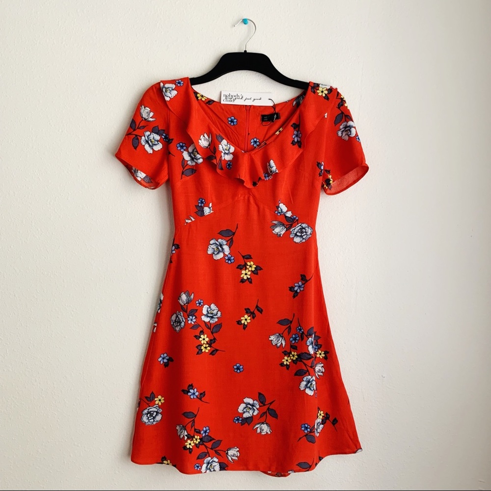 nobody’s child | Rust Sedona Frill Neck Tea Dress